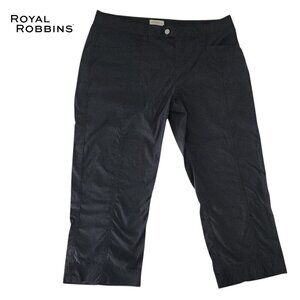 ROYAL ROBBINS Black Stretch Nylon Capri Pants size 12